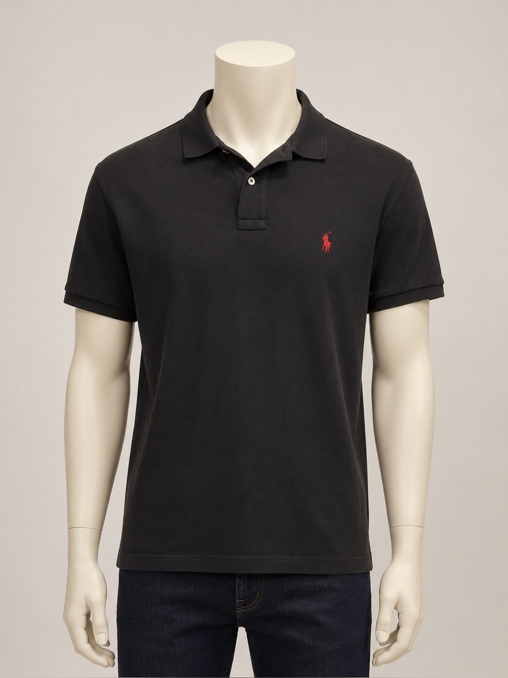 Polo Ralph Lauren Men's Custom Fit Polo Black L Preppy Classic Casual